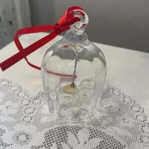 Rosenthal Classic Crystal Christmas Bell Ornament Read Ribbon Germany Holiday